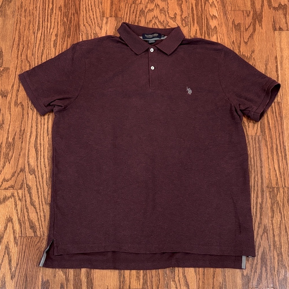 Men's, US Polo Assn Ultimate Pique, Deep Burgundy, Short Sleeved Polo Shirt, XXL